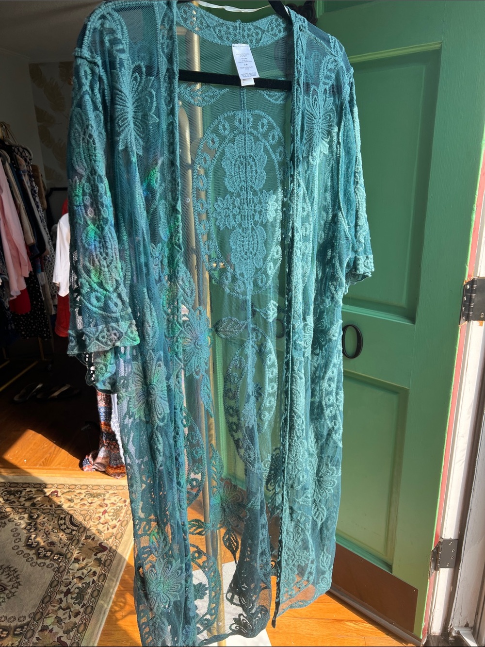 Lace Sheer Duster Kimono- Size Sm/Md.